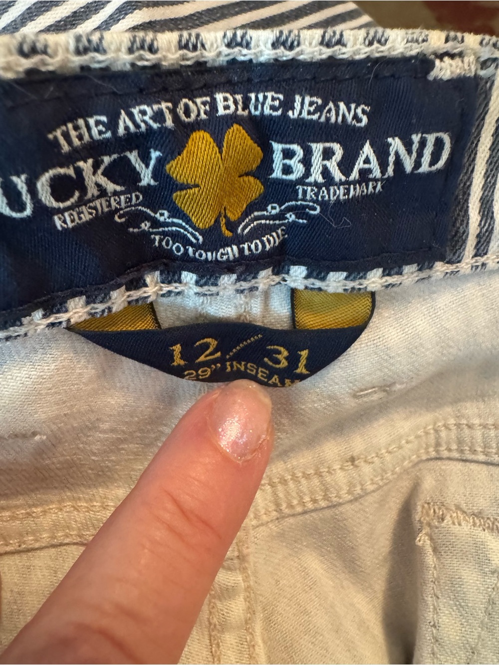 Lucky Brand Women's Beige Jeans with Navy & Gold Label